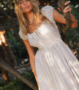 Front tie dress in blue