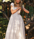 Short sleeves dress in light blue
