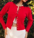 Round neck top in red