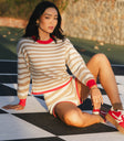 Striped sweater in brown