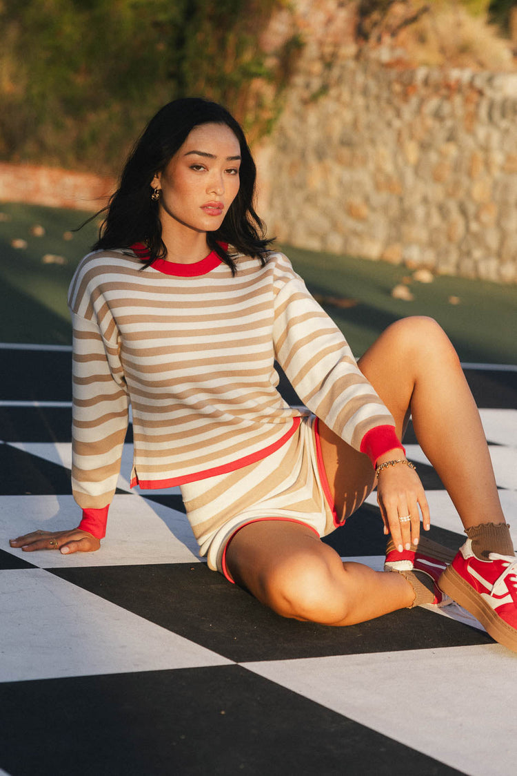 Striped sweater in brown