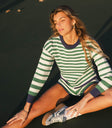 Striped top in green