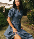 Denim dress in medium wash