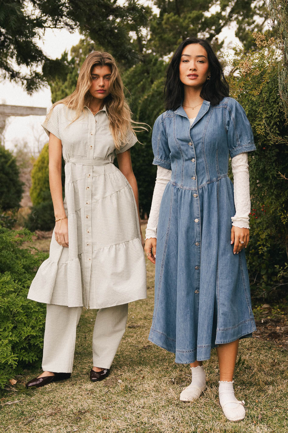 Button up denim dress