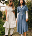 Button up denim dress