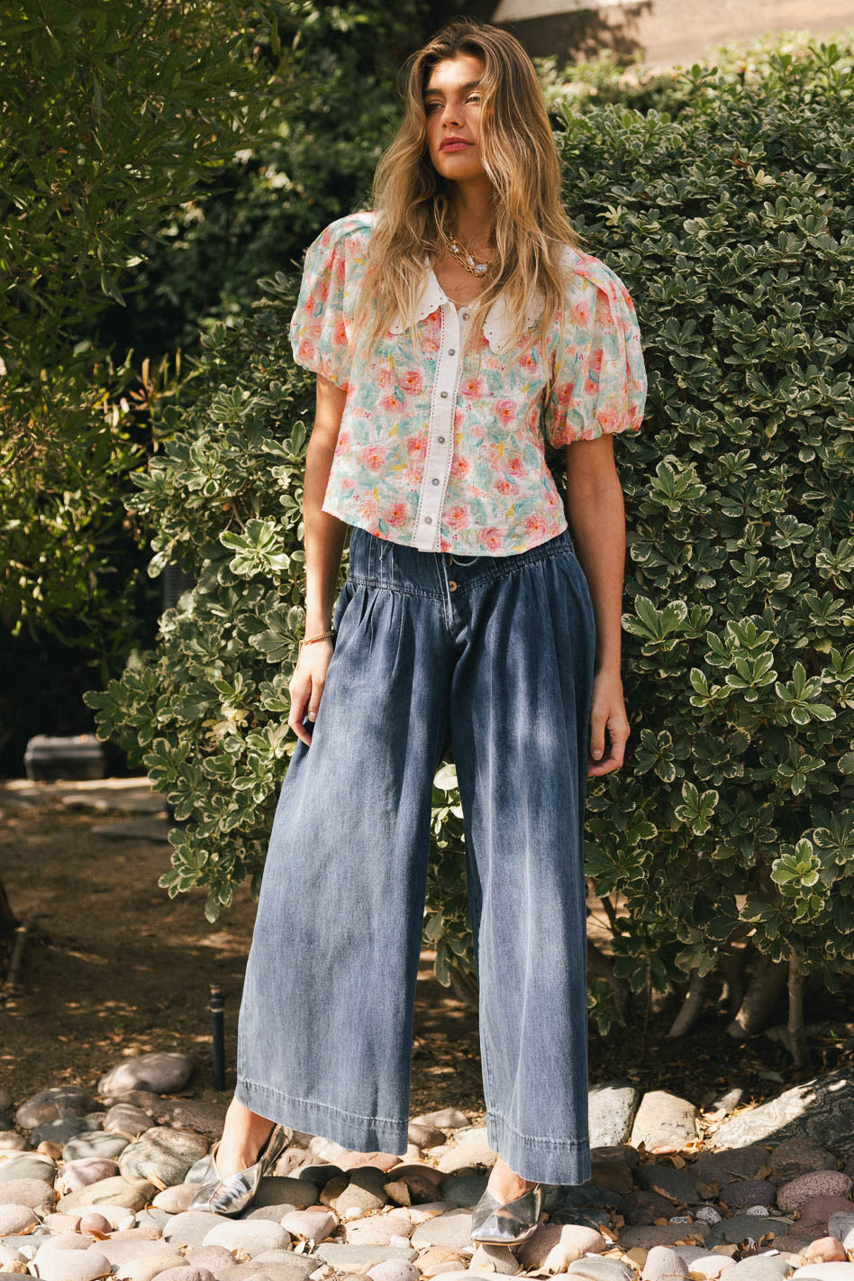 Denim pants in medium wash