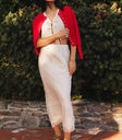 Midi lace skirt in cream
