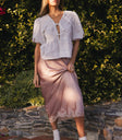 Woven skirt in mauve
