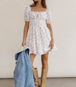 Chest tie pink dress