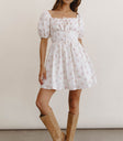 Pink Flower Mini Dress
