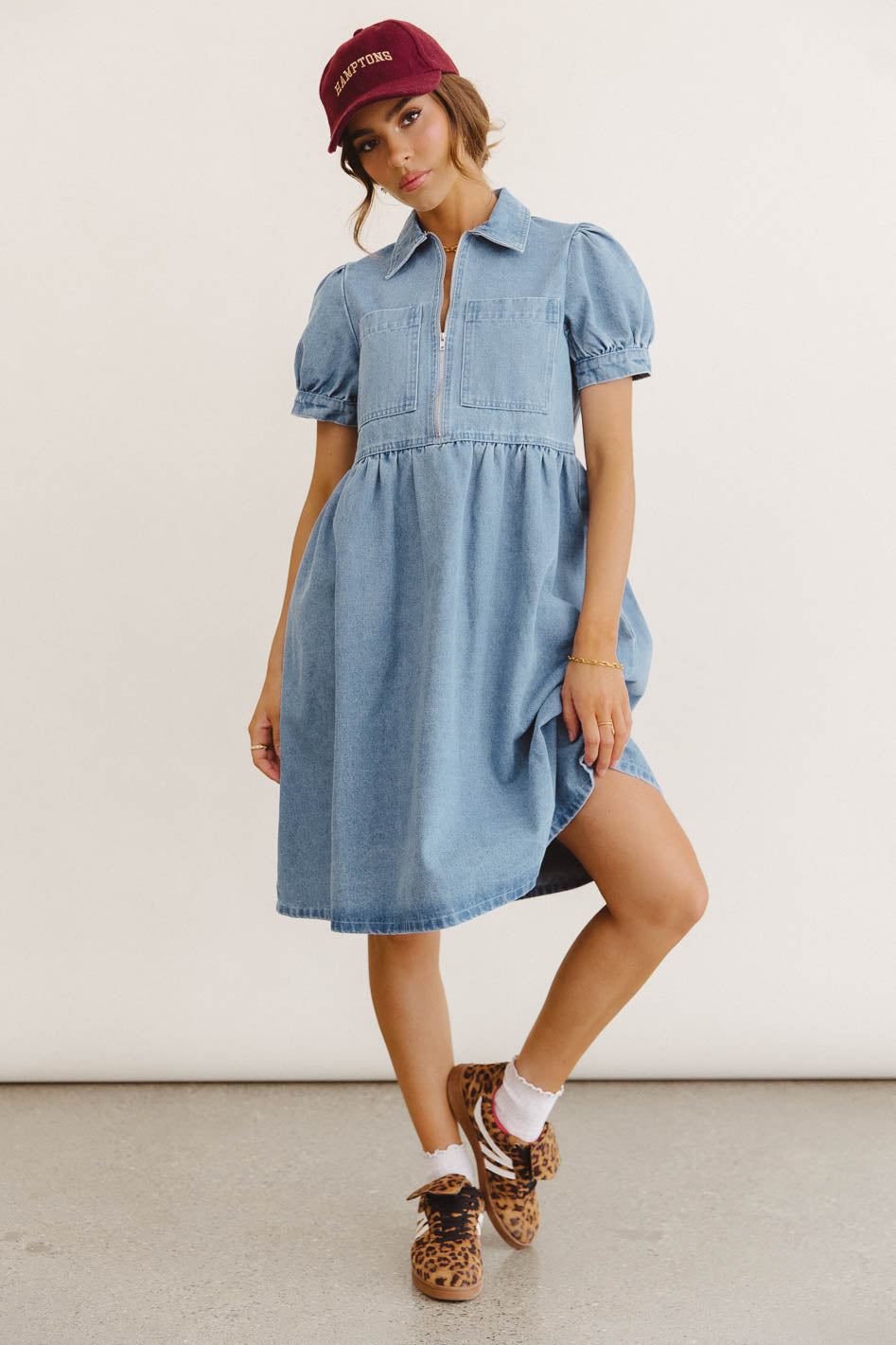 Denim midi dress