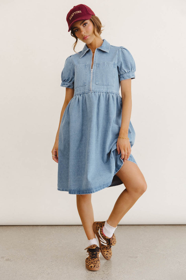 Denim midi dress