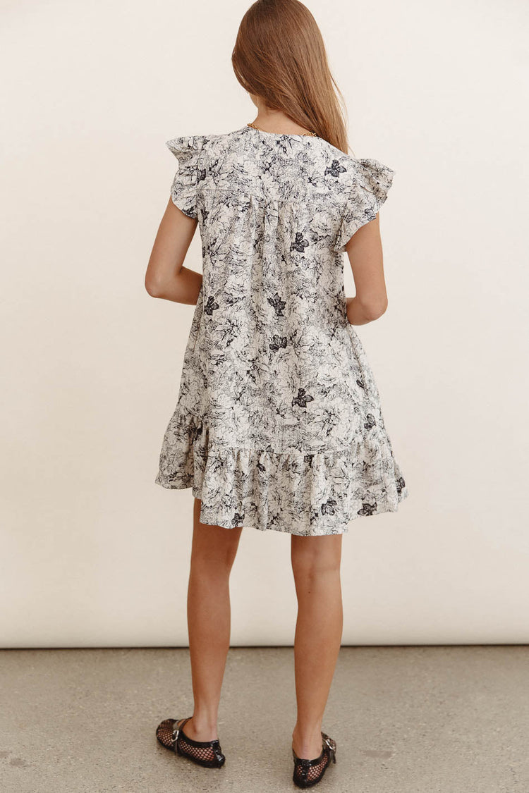 Printed dress in black