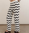 Knit pants in striped black