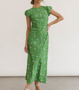green floral print dress