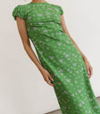 short sleeve dress in grenn