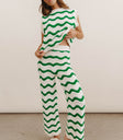 Knit top in striped green