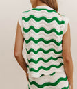 Plain color top in striped green
