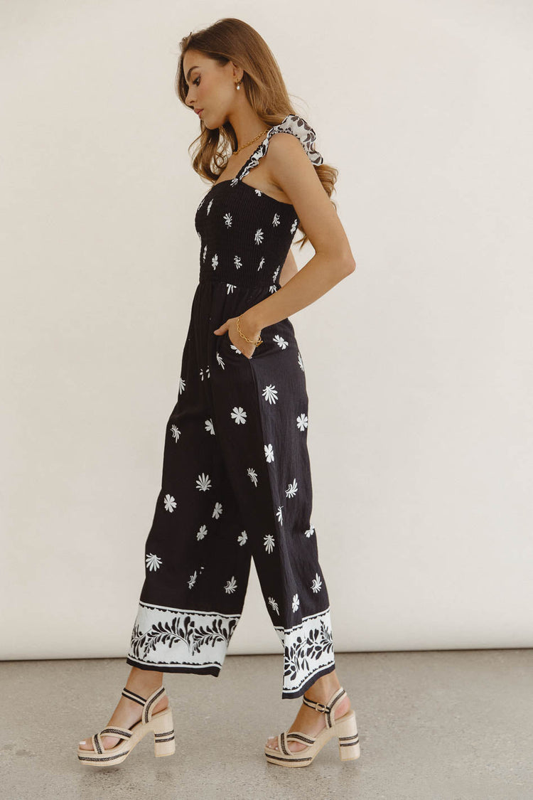 Woven jumpsuit in black