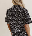 Embroidered top in black