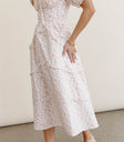 sweetheart neckline on floral midi drerss