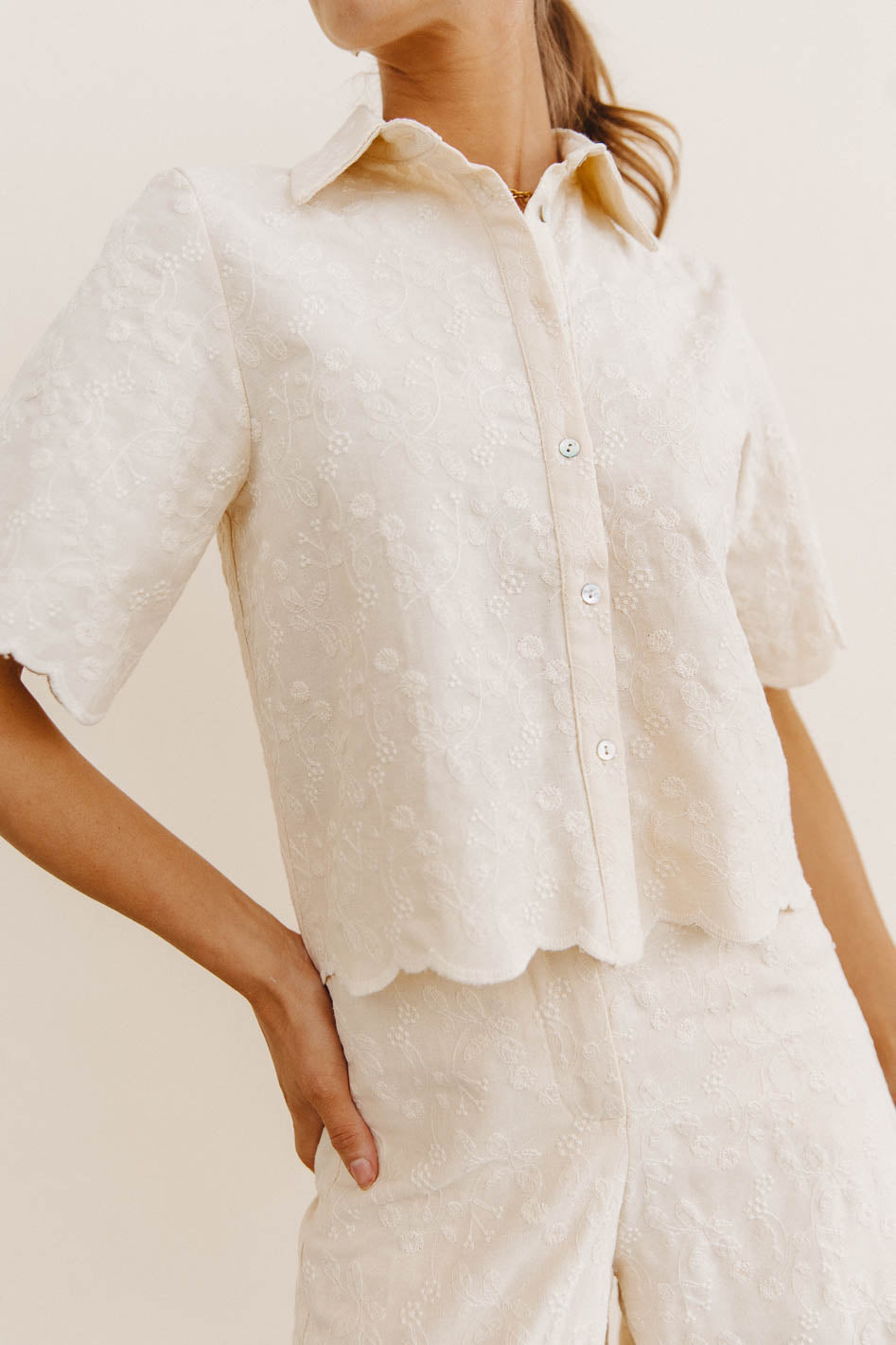 Button up top in cream