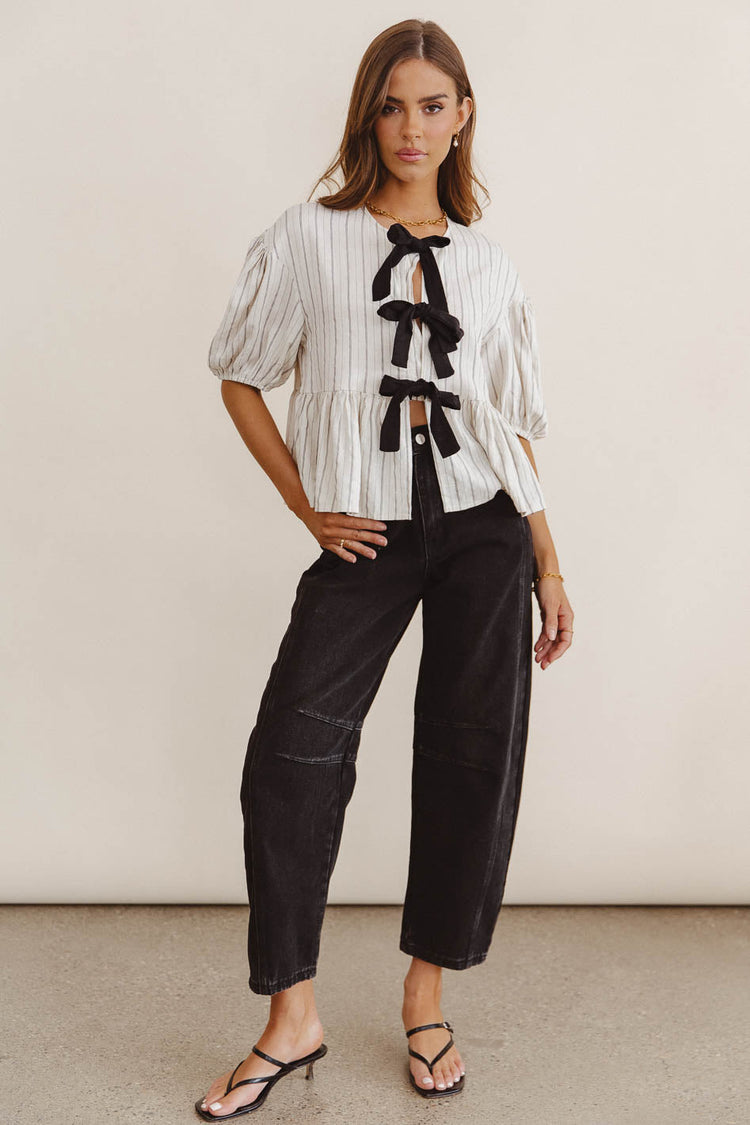 Black barrel jeans