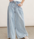 Adjustable waist denim in light wash