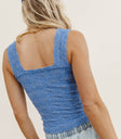 Plain color top in cobalt blue