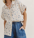 Floral top in cream