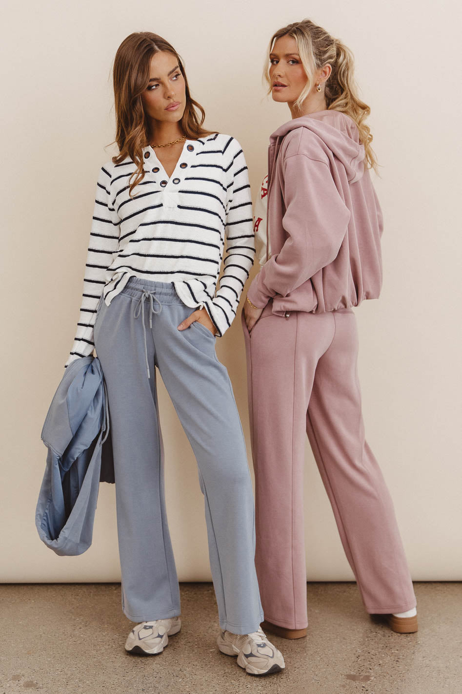 Two hand pockets pants in blue
