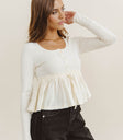 Long sleeves top in ivory