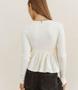 Plain color top in ivory