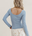 Plain color top in blue