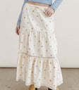 Elastic waist skirt in cream