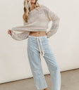 striped barrel denim