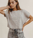 Round neck top in leopard print