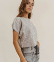 Short sleeves top in leopard print