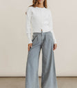 baggy striped denim