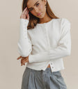 Button up white sweater