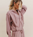Zip up hoodie in mauve