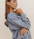 Long sleeves hoodie in navy