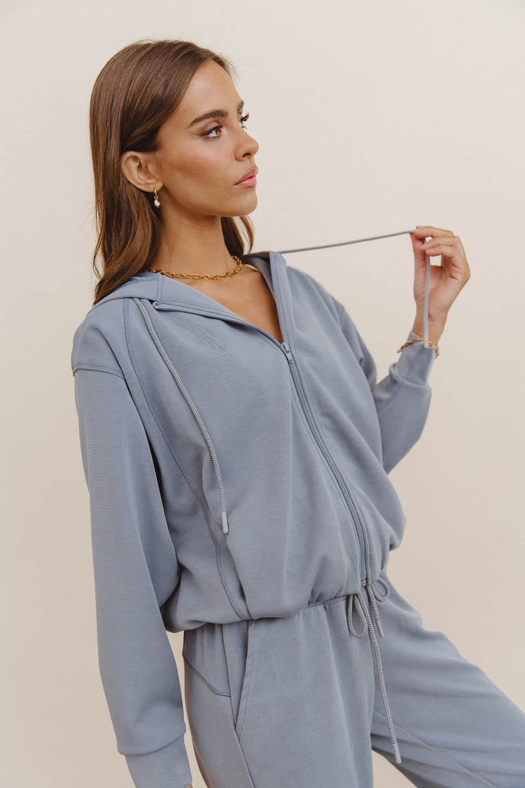 Zip up hoodie in blue