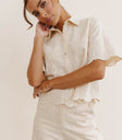 Woven top in cream