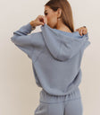 Plain color hoodie in blue