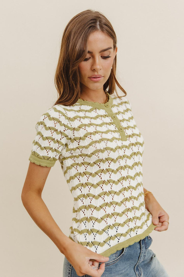 Knit top in green