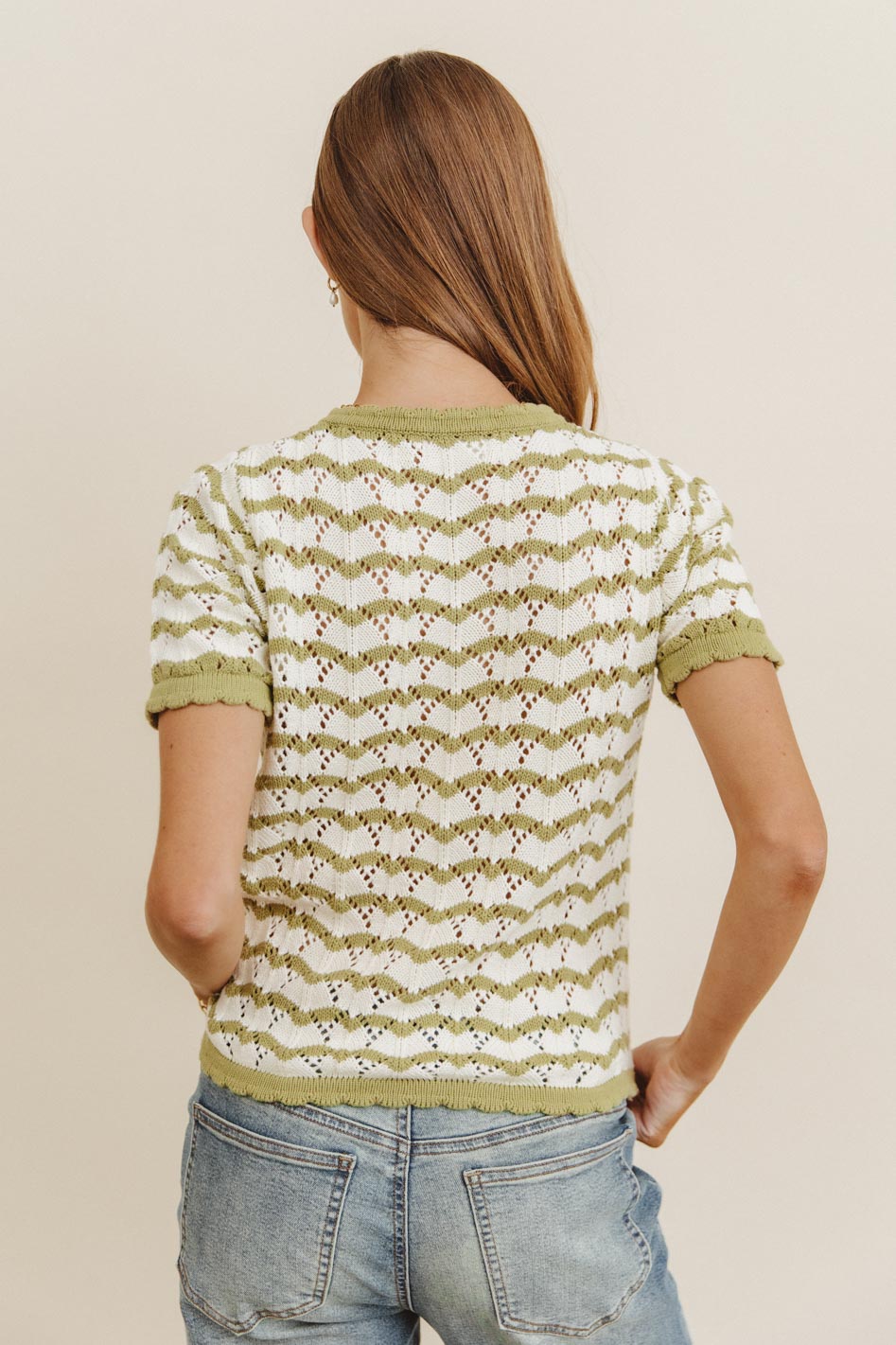 Plain color top in green