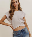 Short sleeves top in taupe