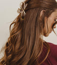 Metal Bow Claw Clip in Gold