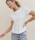 Round neck white top